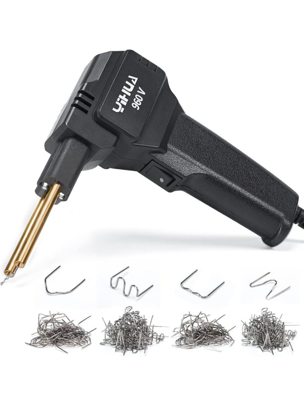 Portable Plastic Welding Kit - Hot Stapler with LED Light & 200 Staples for Car
